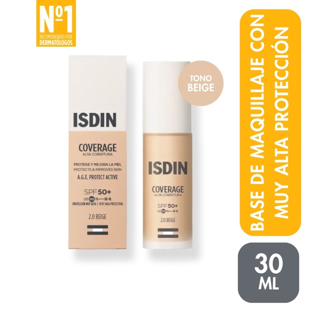 Base de Maquillaje Isdin Coverage  2.0 Beige Spf50+ 30 Gr | Isdin