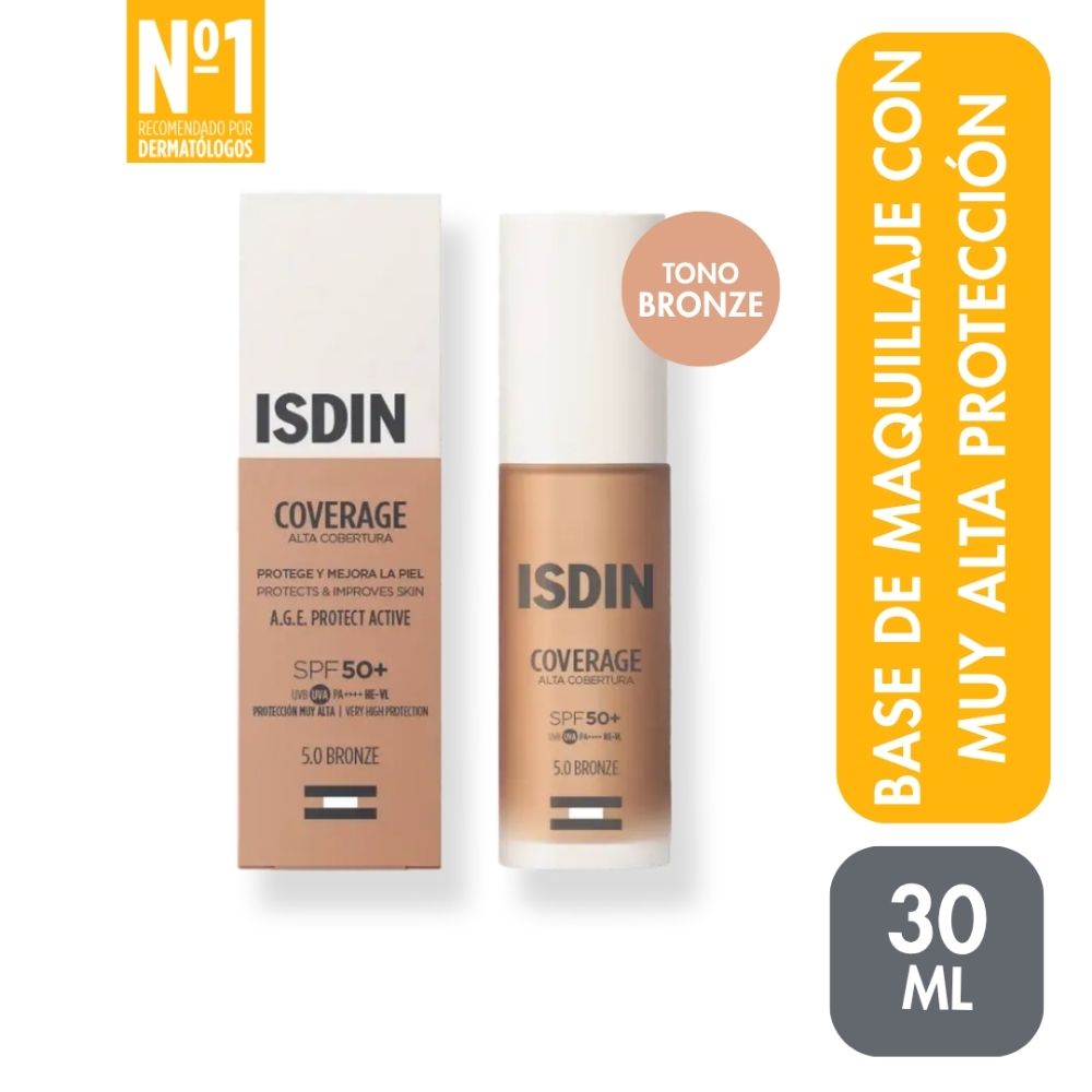 Base de Maquillaje Isdin Coverage 5.0 Bronze Spf50+ 30 Gr